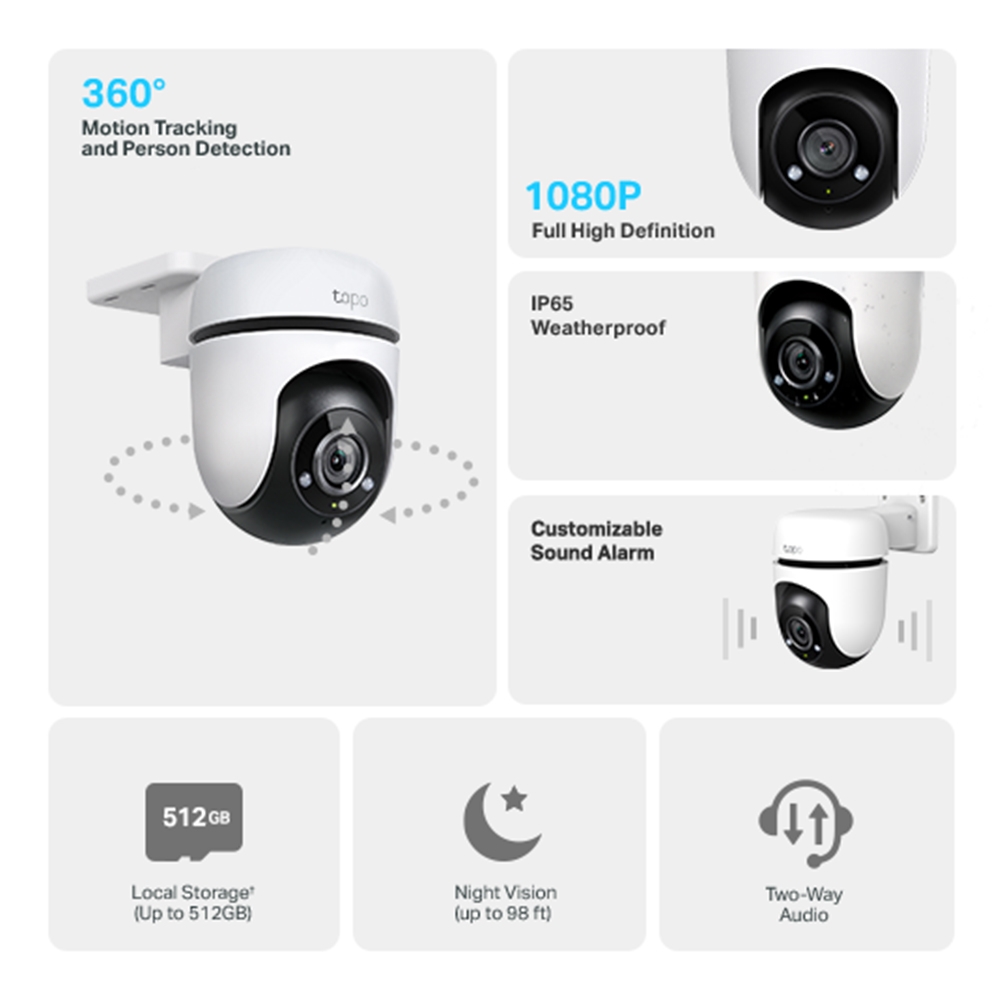 Cámara de Seguridad Wi-FI Exterior 360º 1080p Vision Nocturna Tapo C500 TP-Link - Imagen 2