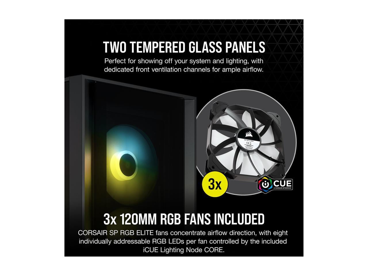 Case Gaming RGB ATX semitorre con cristal templado iCUE 4000X Negro CORSAIR - Imagen 5