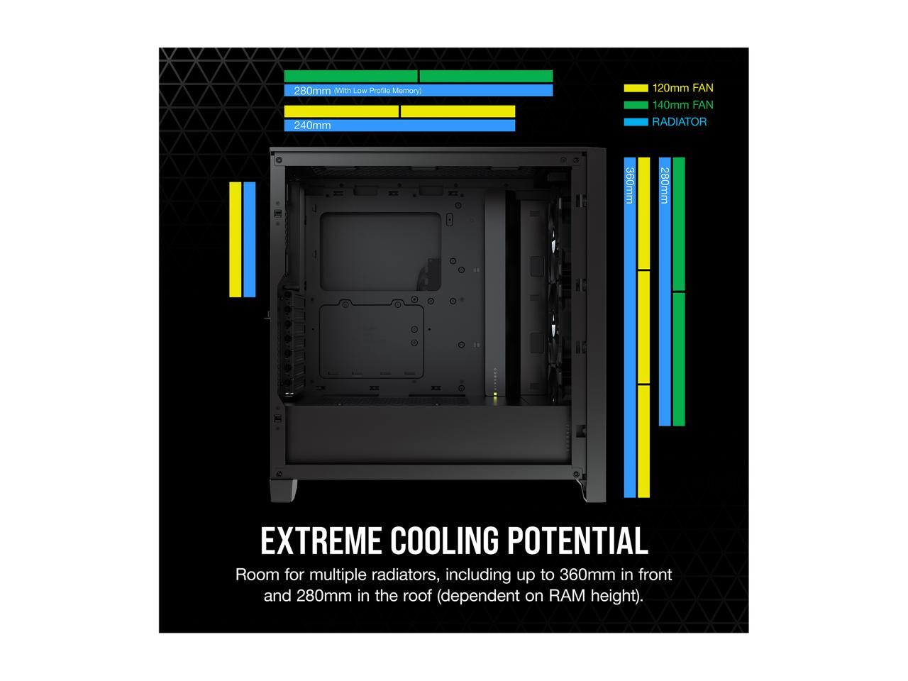 Case Gaming RGB ATX semitorre con cristal templado iCUE 4000X Negro CORSAIR - Imagen 6