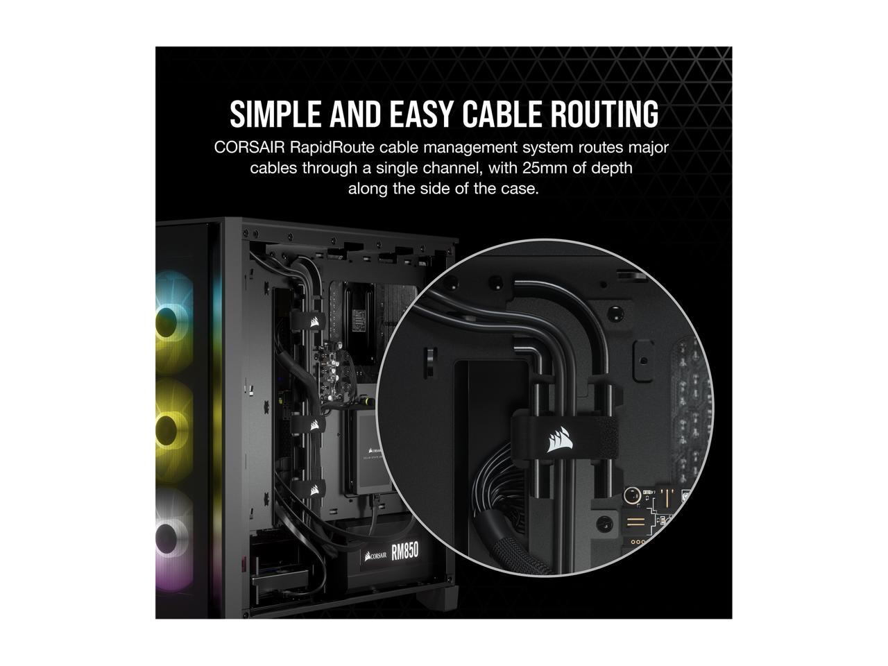Case Gaming RGB ATX semitorre con cristal templado iCUE 4000X Negro CORSAIR - Imagen 8
