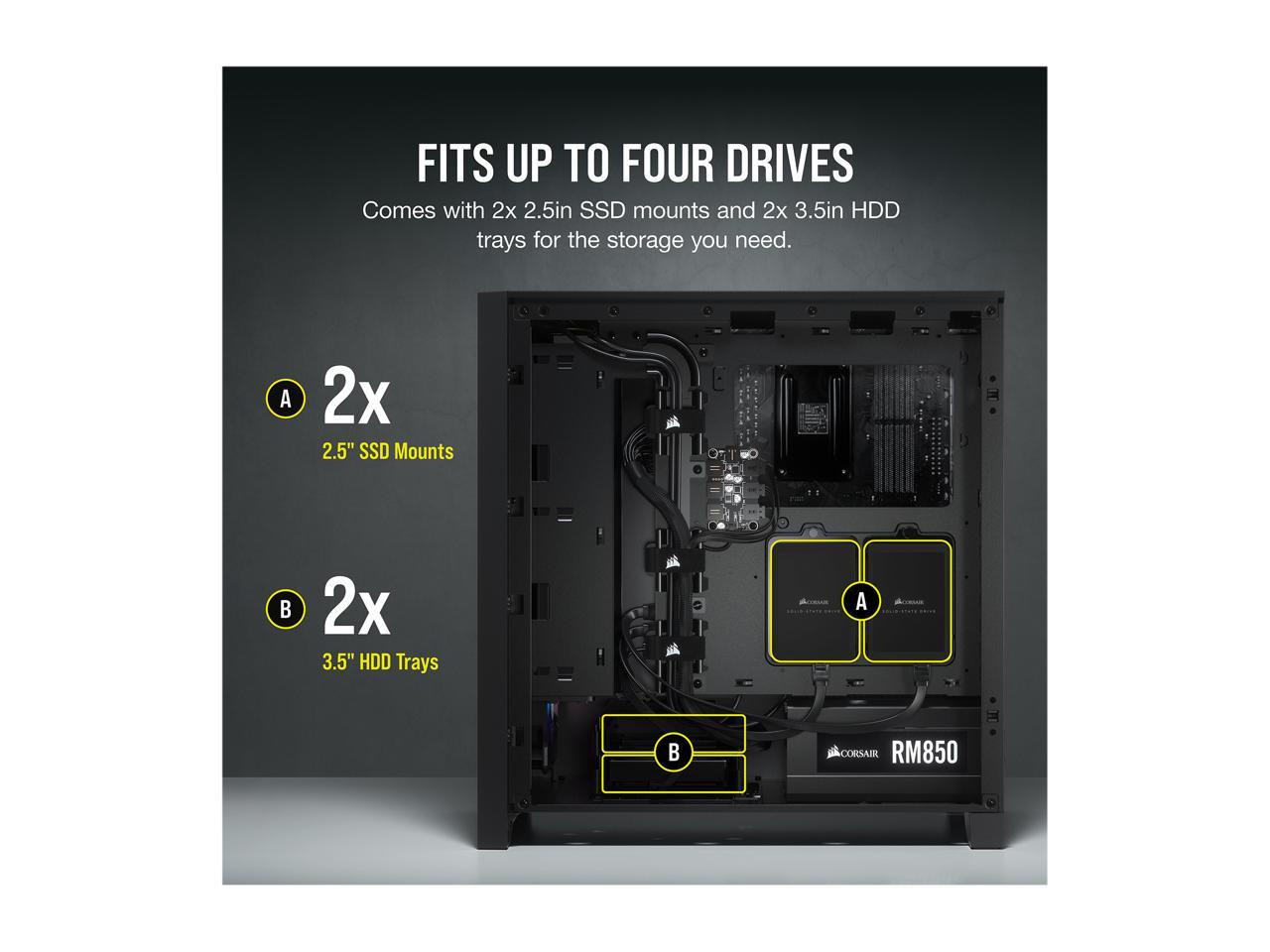 Case Gaming RGB ATX semitorre con cristal templado iCUE 4000X Negro CORSAIR - Imagen 9