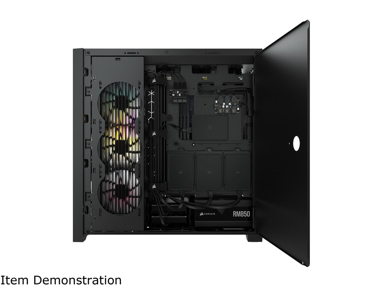 Case ATX Mid-Tower Vidrio Templado Negro RGB iCUE 5000X - Imagen 11