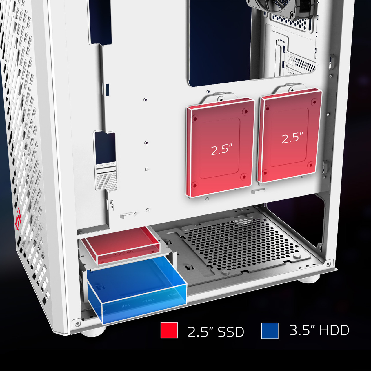 Case Media Torre ATX con Ventana y Vidrio Negro Valor Air Adata XPG - Imagen 7