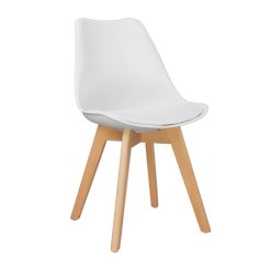 Silla Nórdica con Cojín Acolchado Blanco