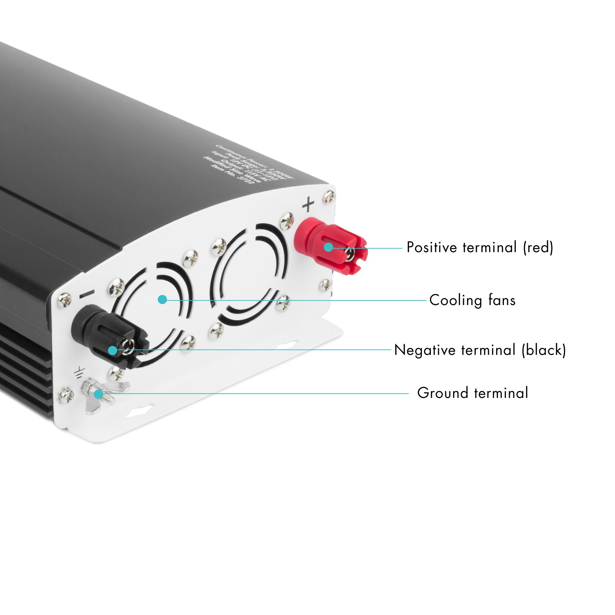 Inversor de Corriente CA 1500W TrueRated 12V SlimLine Wagan - Imagen 7