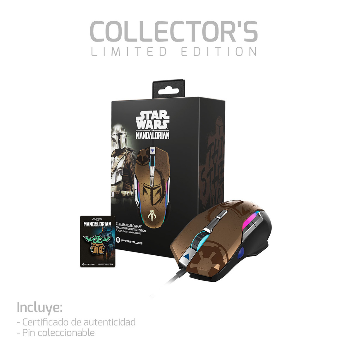 Mouse Alámbrico Iluminado Star Wars Mandalorian PMO-S202ML Primus - Imagen 2