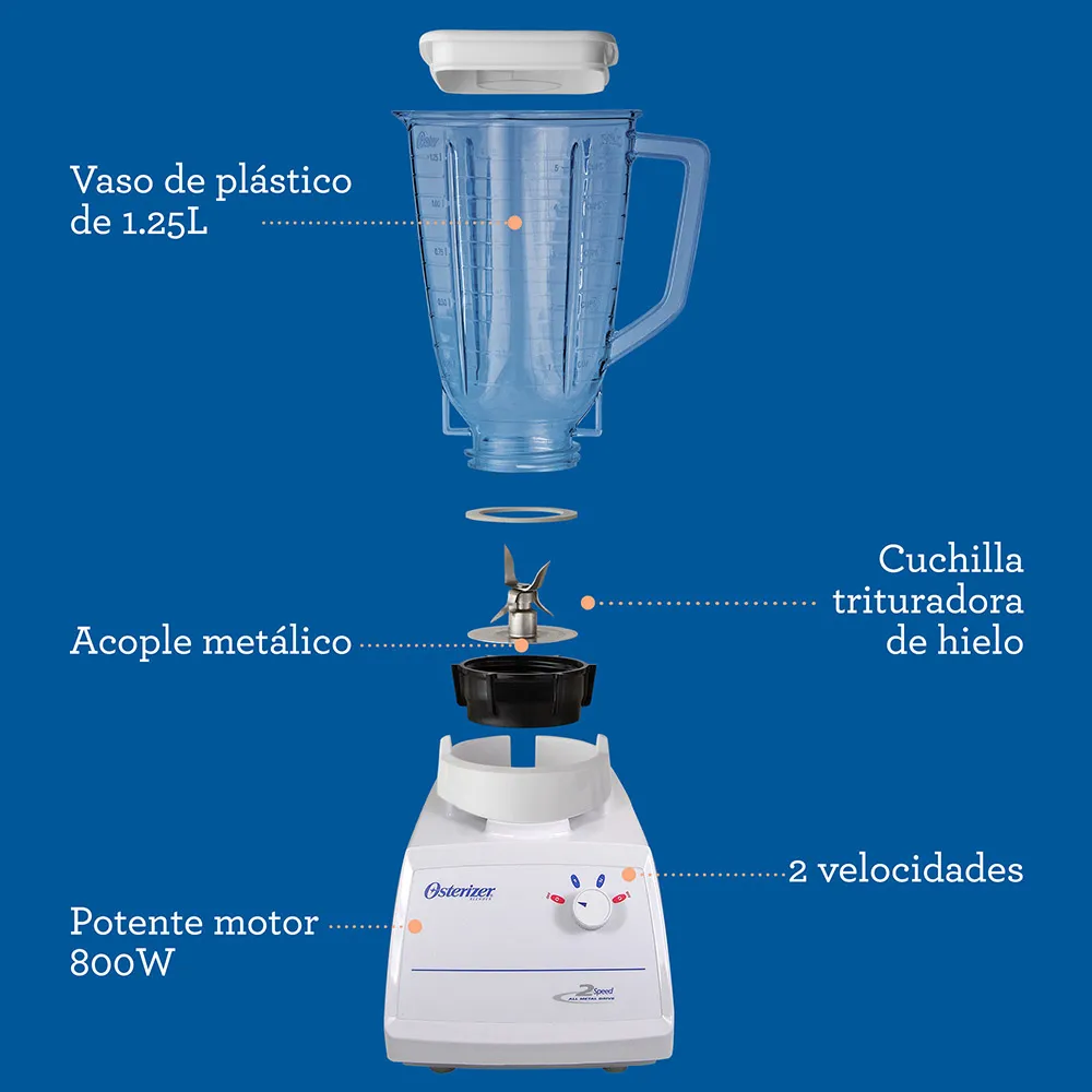 Licuadora tradicional 2 velocidades Oster - Imagen 5