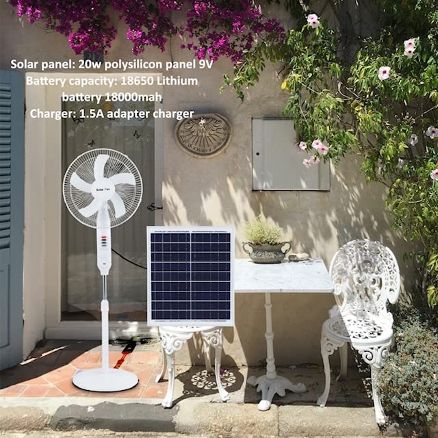Ventilador de Pedestal 16" con Panel Solar mivoot - Imagen 4