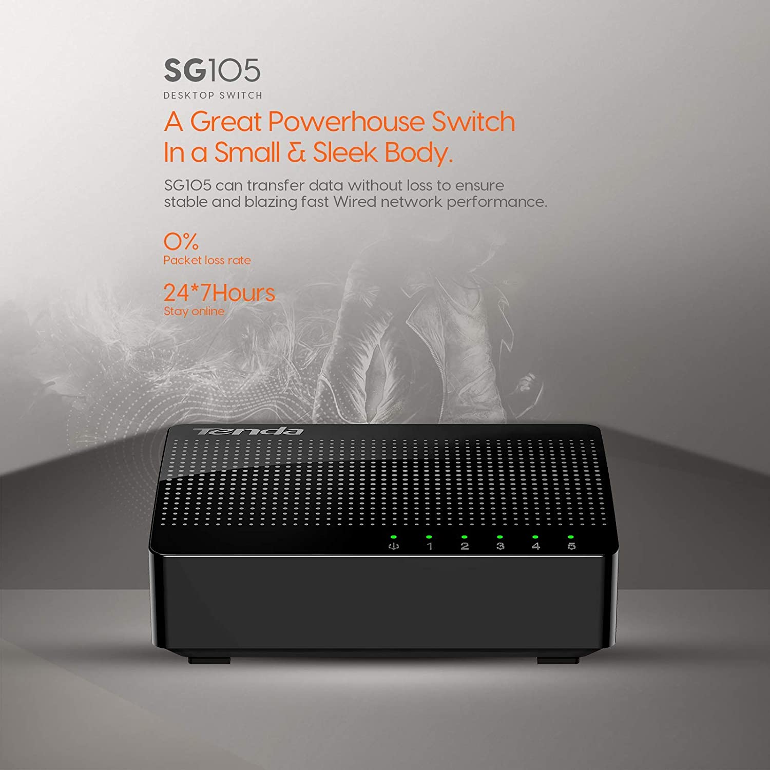 Switch de Escritorio 5 puertos Gigabit 10/100 Mbps SG105 Tenda - Imagen 4