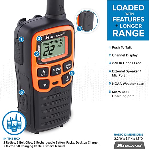 Radio de Intercomunicación Walki Talkie X-TALKER Midland - Imagen 6