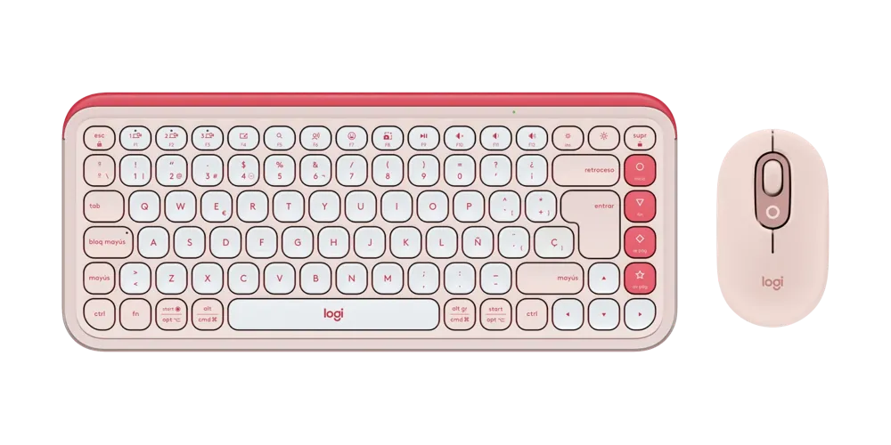 Teclado y Mouse Español Pop Icon Combo Rosado y Blanco Logitech - Imagen 3