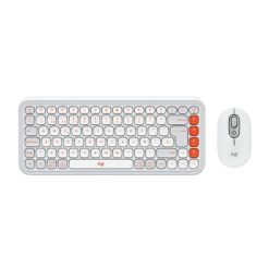 Teclado y Mouse Español Pop Icon Combo Blanco Naranja Logitech