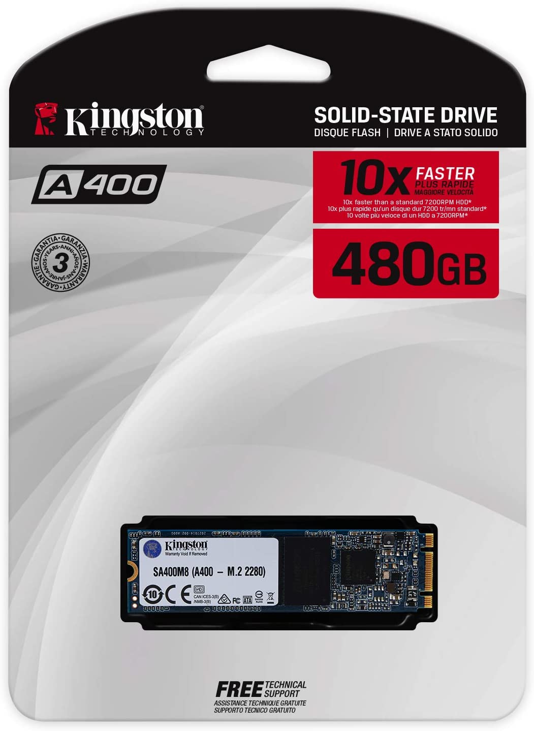Unidad SSD 480GB M.2 SATA 2280 Kingston A400 - Imagen 3