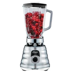 Licuadora clásica cromada con perilla ergonómica de 3 velocidades Oster