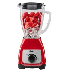 Licuadora con Vaso Plástico y Control de Perilla Rojo Oster