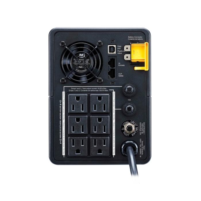 UPS 2000VA 1200W AVR 6 Tomas NEMA Back APC - Imagen 4