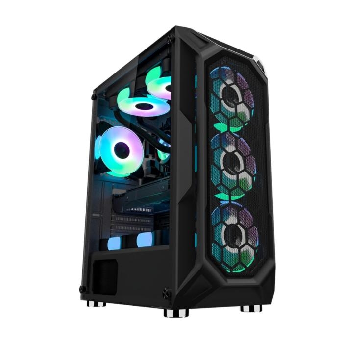 Case Gaming CheckPoint CP-600RGB Torre ATX Negro (Sin Fuente)