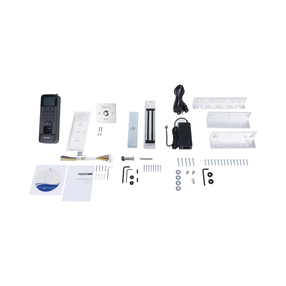 Terminal Kit Control de acceso lector de huellas y tarjetas Incluye Electroimán Botón de Salida y Montajes Z y L para imán DS-KAS261 HikVision - Imagen 4