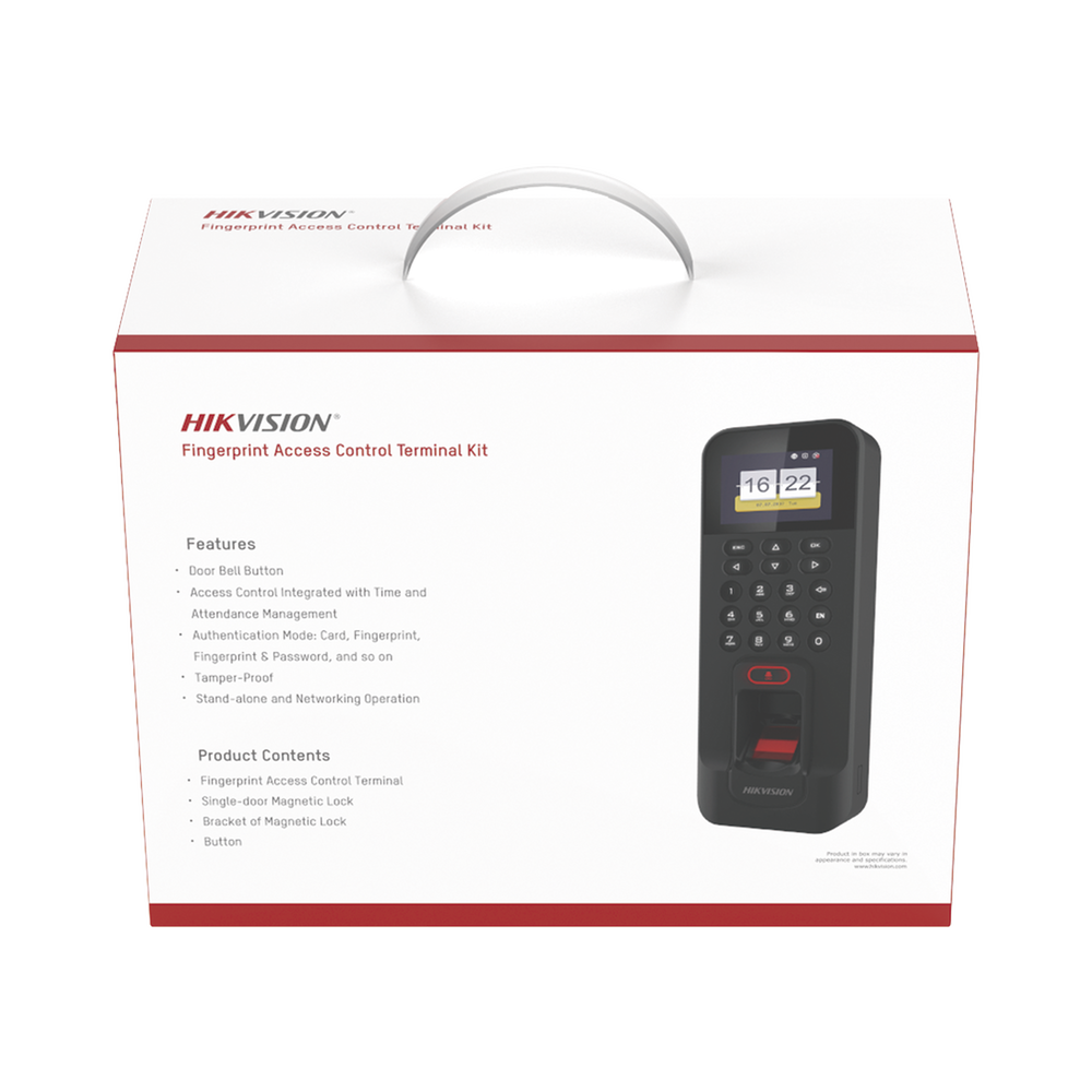 Terminal Kit Control de acceso lector de huellas y tarjetas Incluye Electroimán Botón de Salida y Montajes Z y L para imán DS-KAS261 HikVision - Imagen 5