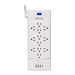 Protector de Tensión 1625W 2700J 12 Tomas 3 USB-A  1 USB-C 120V 240V Forza