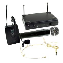 Micrófono Inalámbrico Doble UHF Diadema y Solapa Studio Z
