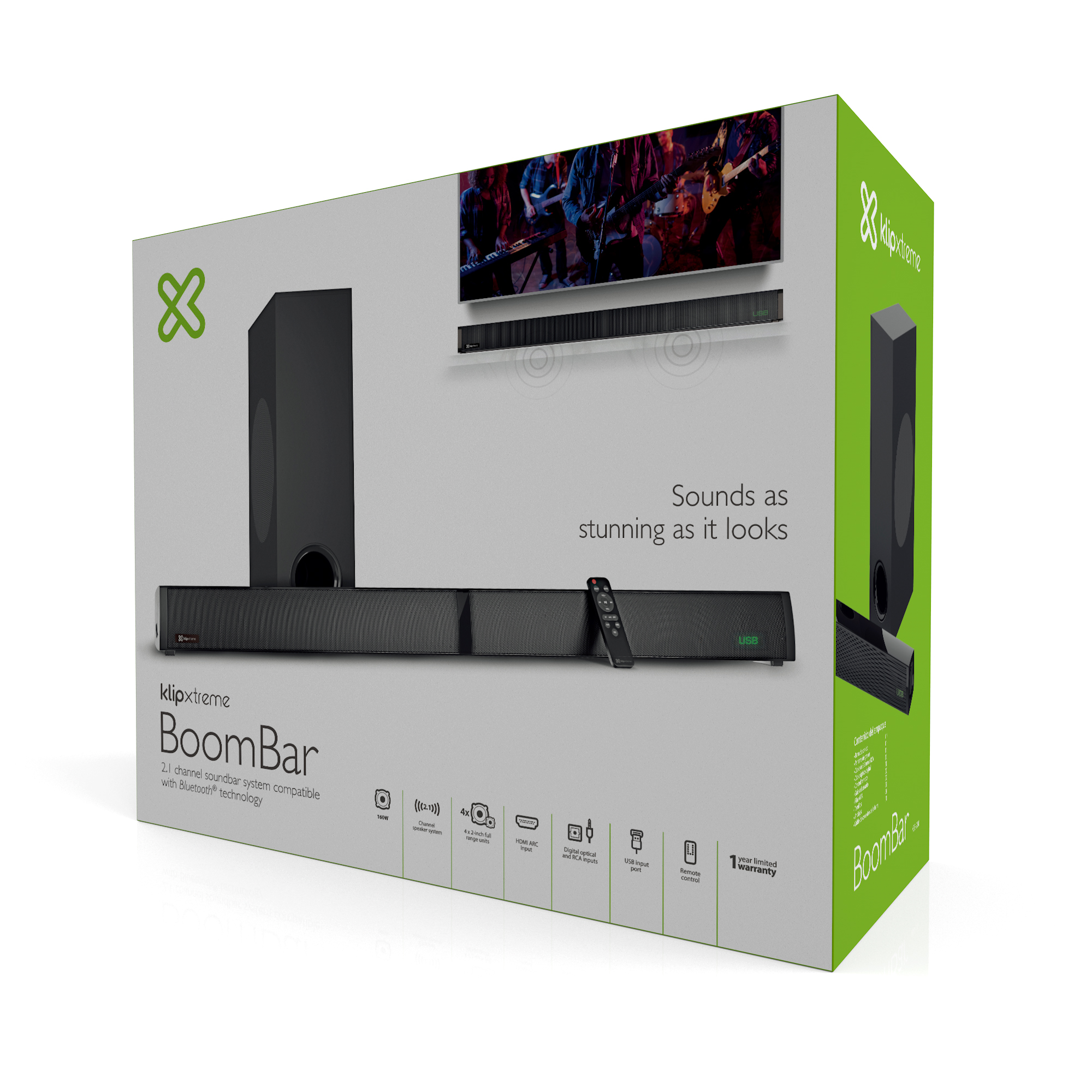 Barra de Sonido 2.1 160W BoomBar Klip Xtreme - Imagen 9