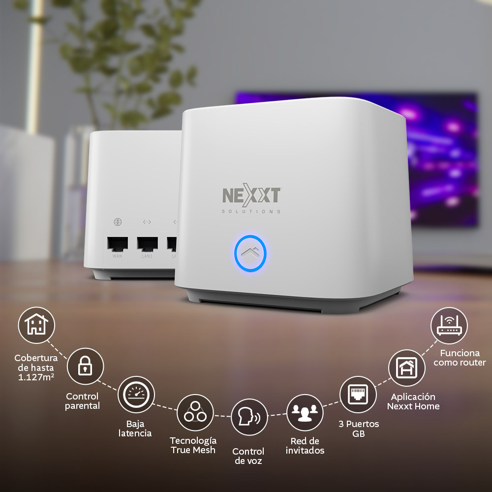 Router Mesh (2-pack) Wi-Fi 6 ultrarrápida Nexxt - Imagen 2