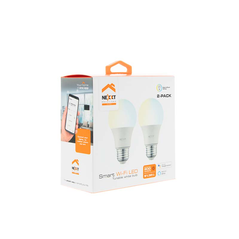 Bombilla LED Smart Blanca y Cálida 2pack Wi-Fi Nexxt - Imagen 2