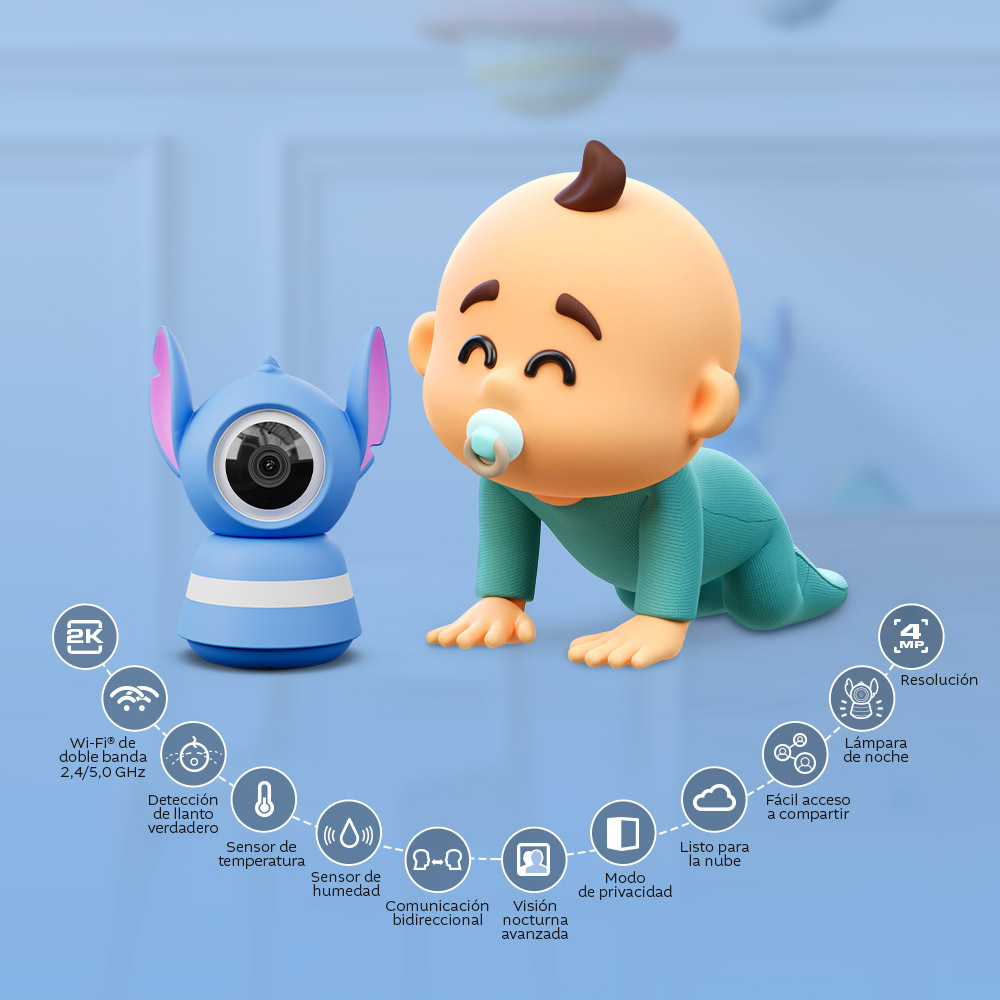 Cámara para Bebes Smart Wi-Fi PTZ Baby Stitch Nexxt - Imagen 7