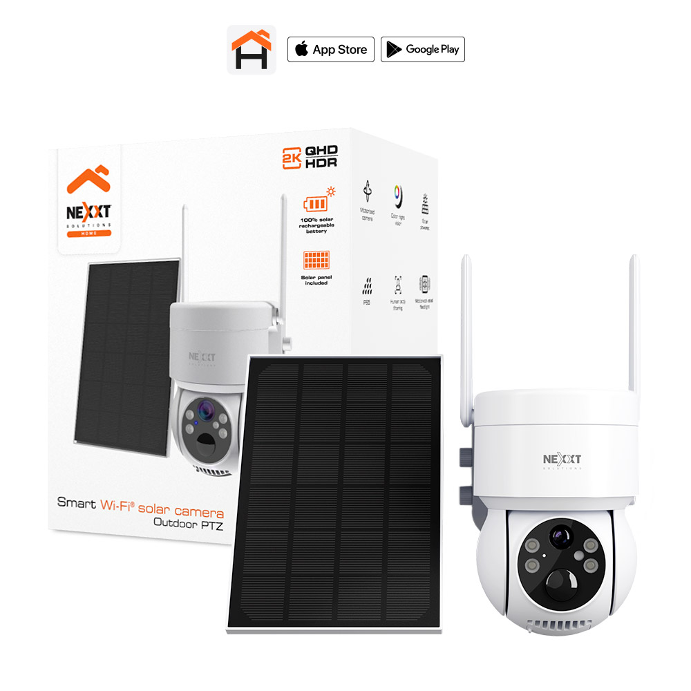 Cámara PTZ 2K Wi-Fi con Panel Solar Nexxt