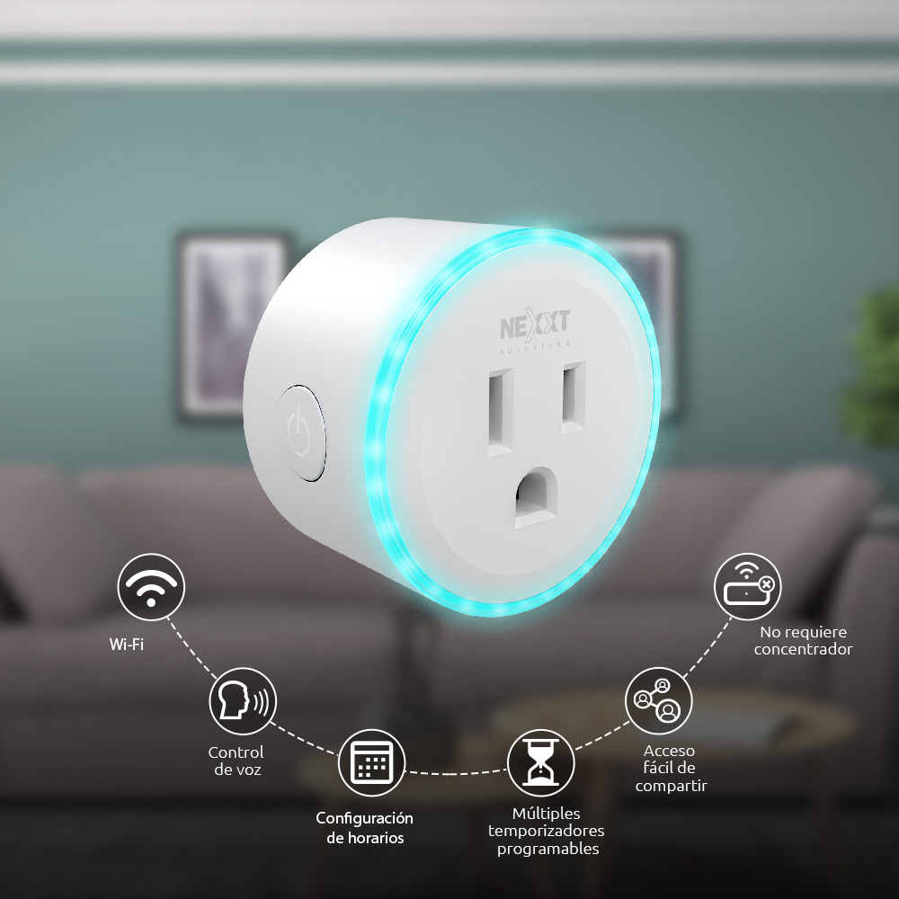 Enchufe inteligente Wi-Fi Nexxt con luz RGB - Imagen 3