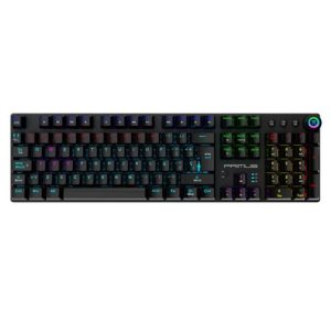 Teclado Mecánico Gaming Ergonómico Wireless 2.4 GHz y USB Spanish Recargable Negro Primus Gaming