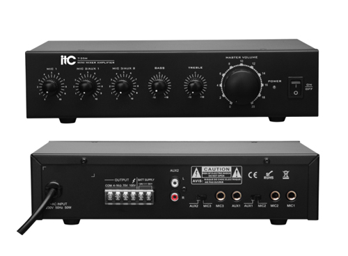 Amplificador y Mixer Digital 60W 3 Mic y 2 Aux T-60M ITC - Imagen 2