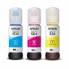Botellas de Tinta 3-Pack Cyan, Magenta, Amarillo 70ml C/U Epson 504