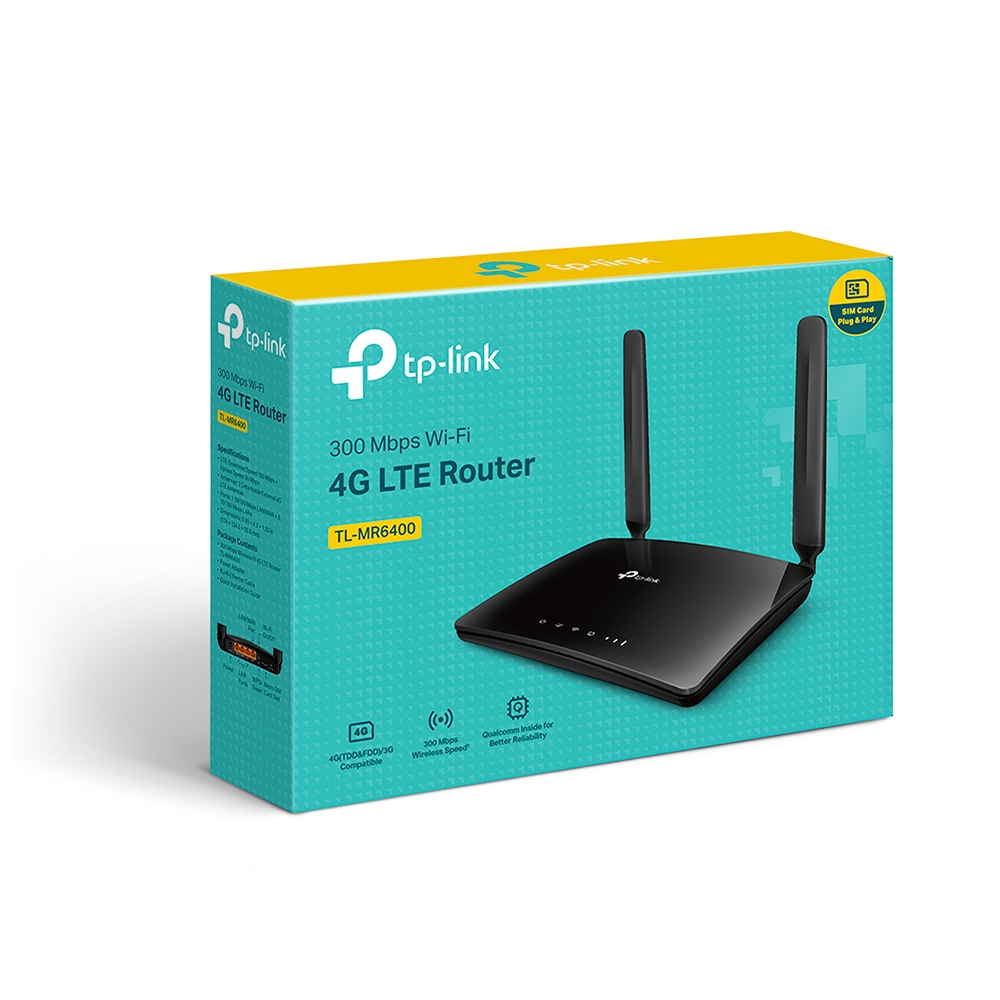 Router 4G LTE Chip Liberado Inalámbrico N 300Mbps MR6400 TPLink - Imagen 4