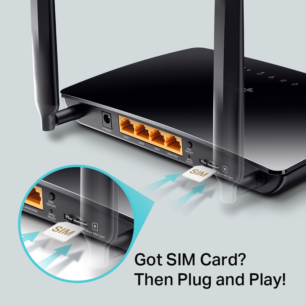 Router 4G LTE Chip Liberado Inalámbrico N 300Mbps MR6400 TPLink - Imagen 7