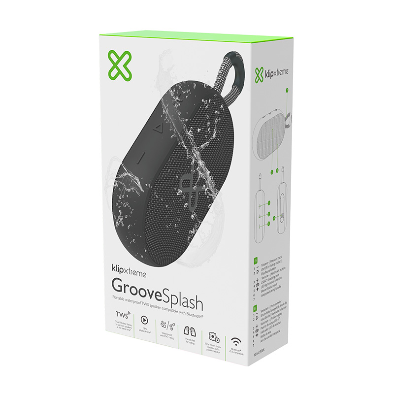 Bocina Bluetooth GrooveSplash Negro Klip Xtreme - Imagen 3