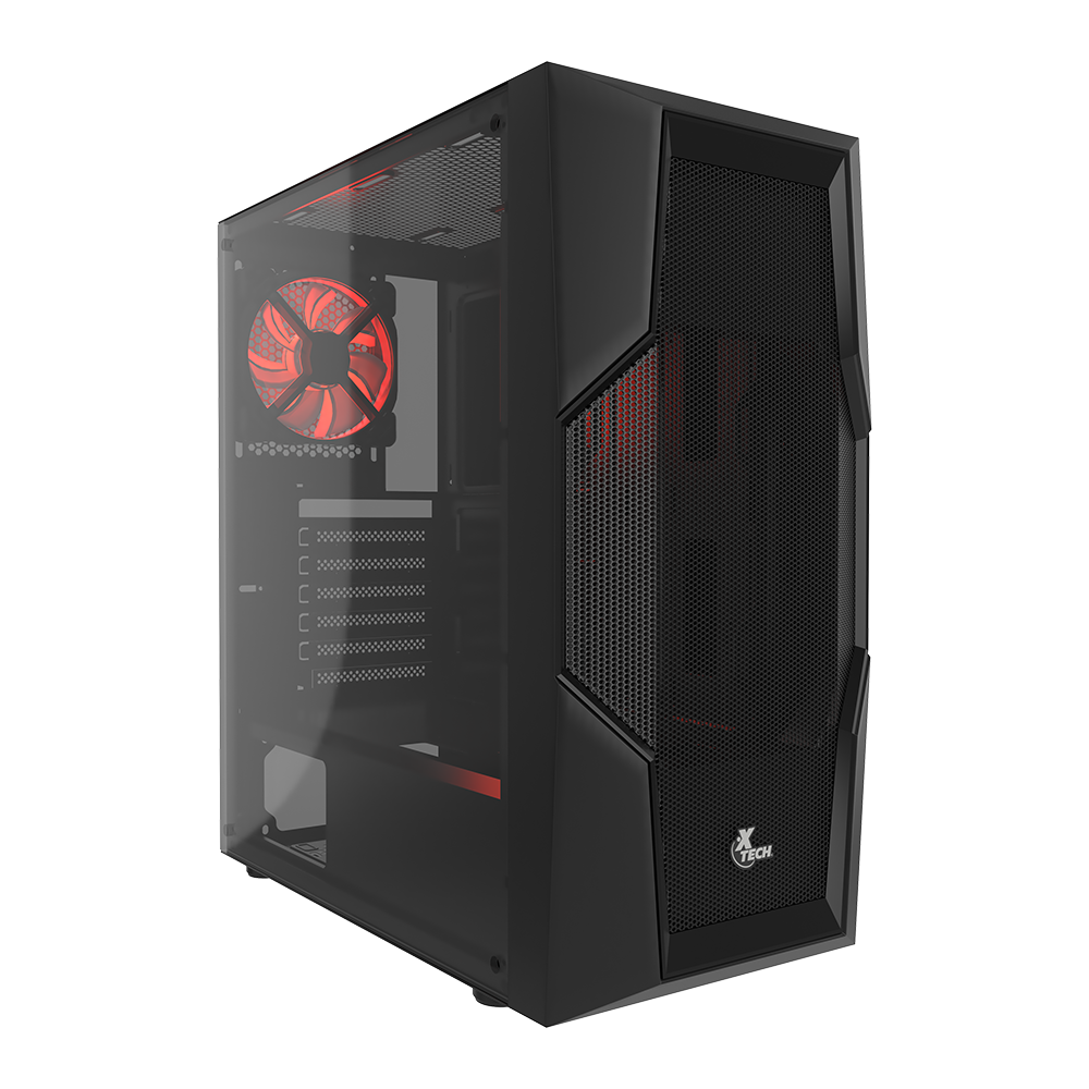 Case Gaming ATX sin fuente con vidrio templado lateral Xtech XT-GMR4