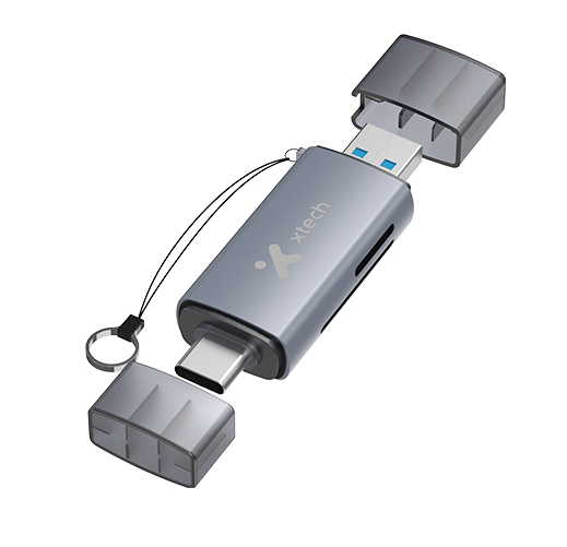 Lector USB de Tarjetas OTG 2 en 1 USB-C y USB 3.0 Xtech