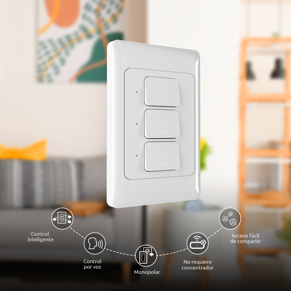 Interruptor 3 Circuitos Inteligente Wi-Fi Nexxt - Imagen 2