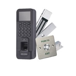 Terminal Kit Control de acceso lector de huellas y tarjetas Incluye Electroimán Botón de Salida y Montajes Z y L para imán DS-KAS261 HikVision