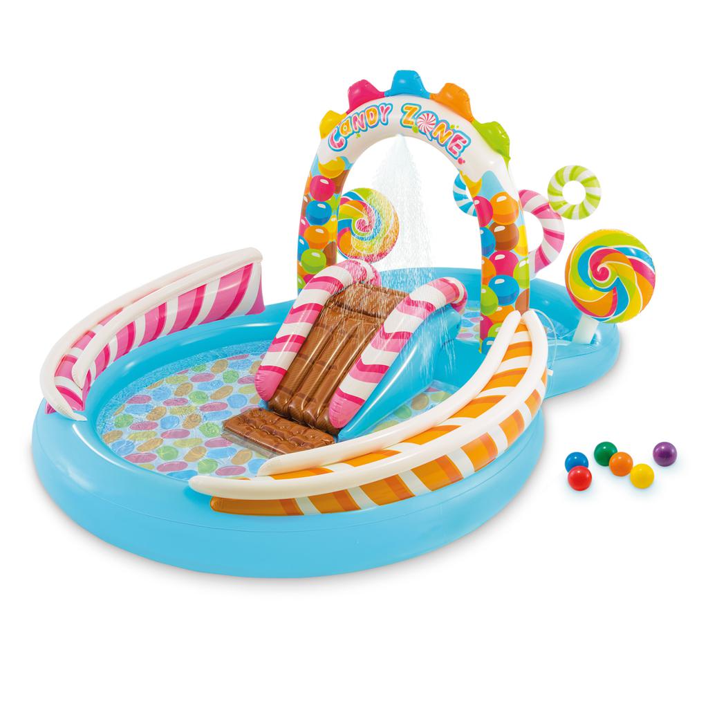 Piscina Inflable Infantil con Tobogán y Rociador de Agua Intex