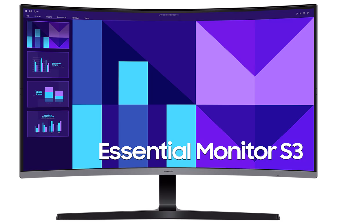 Monitor Curvo de 32 Pulgadas Full HD HDMI y VGA a 100Hz Essential S3 Samsung - Imagen 3
