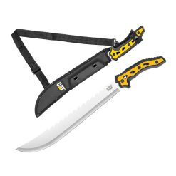Machete de 52cms Acero Inoxidable Con Sierra y Funda CAT