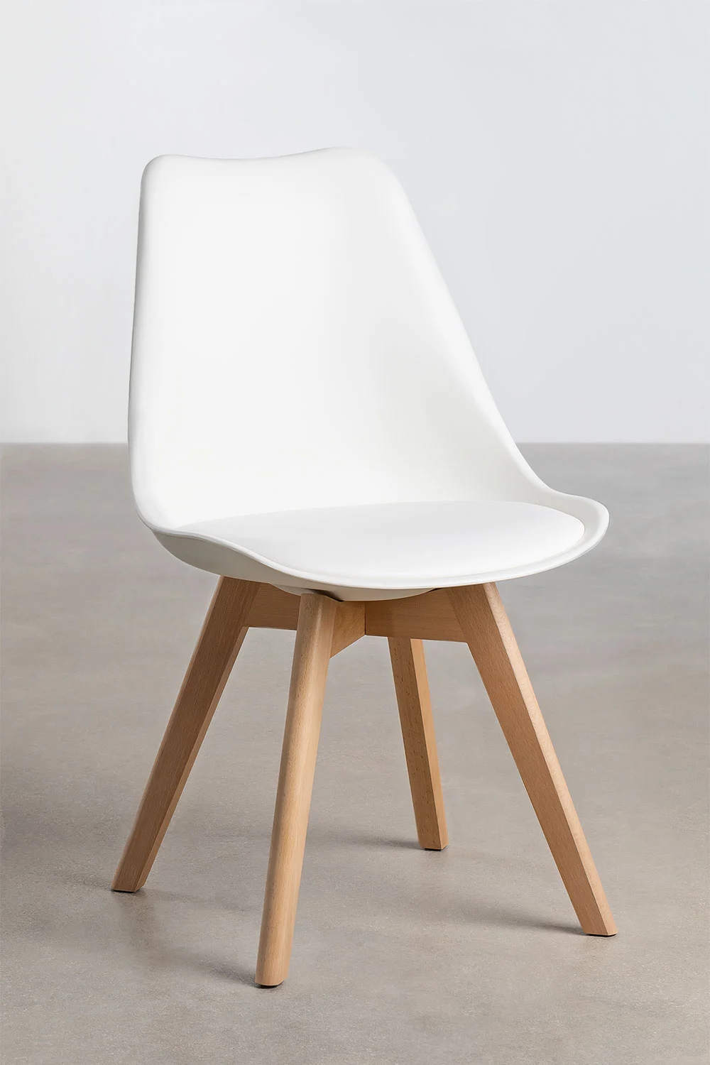 Silla Nórdica con Cojín Acolchado Blanco - Imagen 12