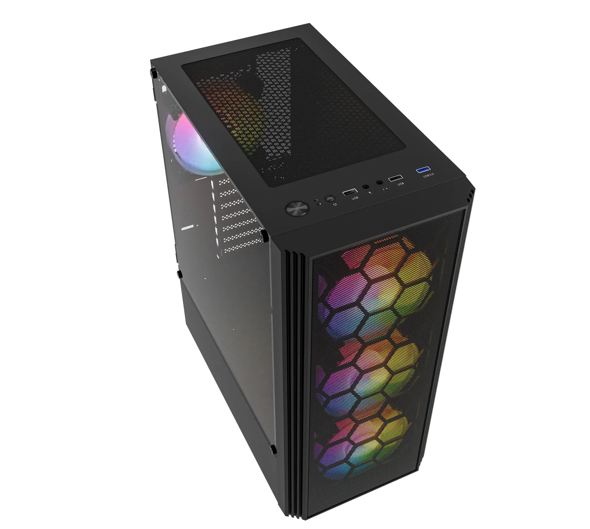 Case Micro ATX y Fuente 550W 80Plus Bronce ARGB RAPTOR NSX - Imagen 3