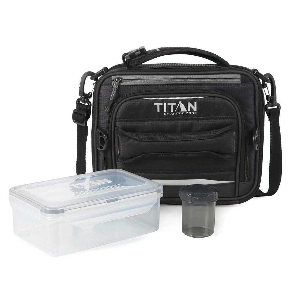 Lonchera con Aislamiento Térmico Expandible y Recipientes Negro Titan