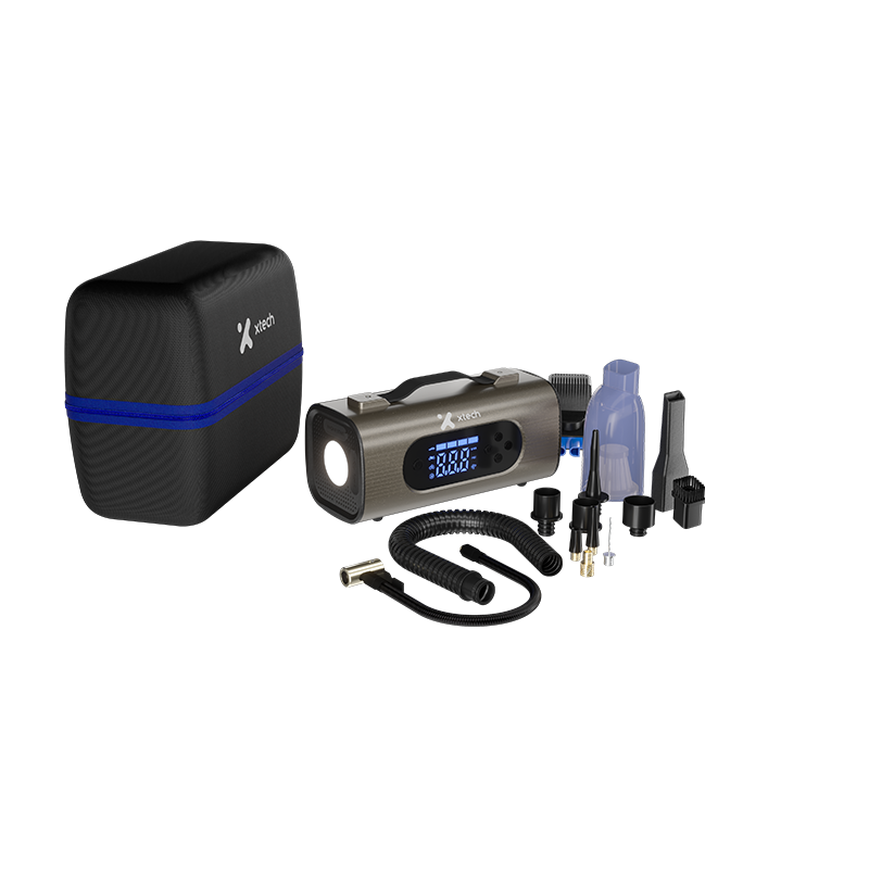 Jumper Arrancador 10000 mAh Inflador 150 PSI Powerbank 8 en 1 ResQRide Xtech - Imagen 2