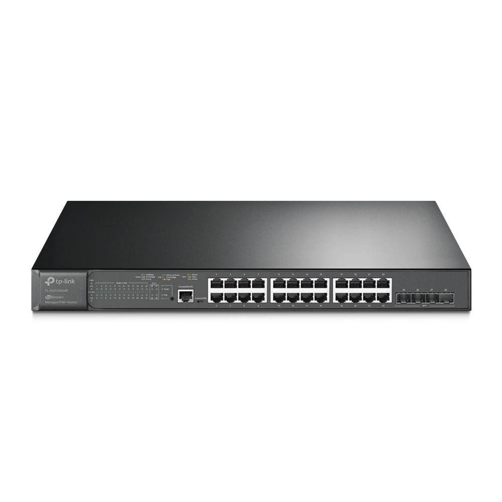 Switch Administrable 24 Puertos Gigabit PoE+ 4 puertos 10GE SFP+ L2+ JetStream TPLink