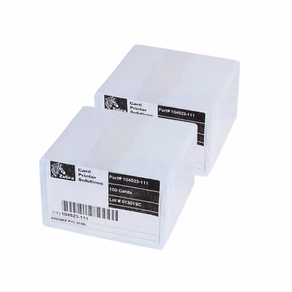 Tarjetas PVC Blancas 500 Unidades Premier CR-80 Zebra - Imagen 2